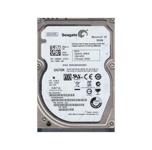 Seagate Momentus XT 500GB 7200RPM SATA 3GB/S 32MB Cache 2.5-Inch Hard Drive compatible with laptops and PCs
