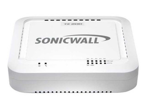 SonicWall Tz 200 Totalsecure 5 Port Fast Ethernet firewall for network security.