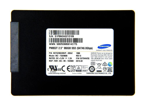Samsung Pm853T Data Center Series 960Gb TLC SATA 6Gbps 2.5-Inch SSD, compatible with data center servers