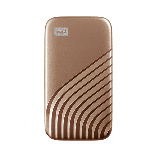 Western Digital My Passport 1000 GB Gold portable external hard drive compatible with laptops and desktops