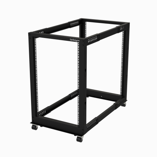 StarTech.com 4POSTRACK18U 18U Freestanding Black Rack Cabinet for Servers
