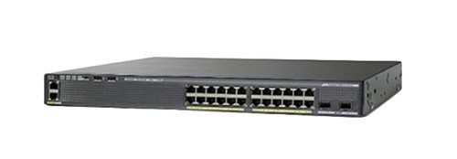 Cisco Catalyst 2960-Xr 24 Gige Poe 370W Switch mounted in a server rack