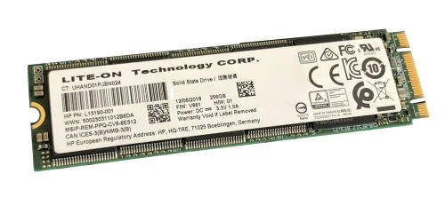 HP Lite On 256GB TLC SATA 6Gbps M.2 2280 Internal Solid State Drive SSD compatible with ProLiant DL360p Gen8 servers
