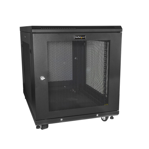 StarTech.com 12U Freestanding Black Rack Cabinet for Servers