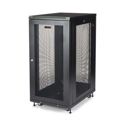 StarTech.com RK2433BKM 24U Freestanding Black Rack Cabinet for Servers