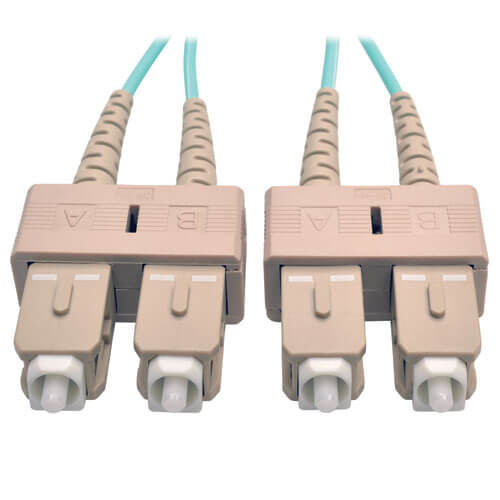 Tripp Lite N806-01M 1m Fiber Optic Cable SC OM3 Beige Turquoise Server Rack Compatible