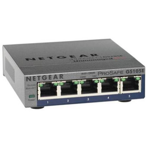 NETGEAR ProSafe GS105E 5-Port Gigabit Ethernet Desktop Switch - Ideal for Home or Office Use