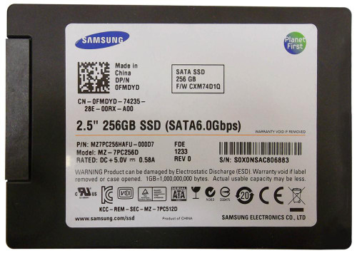 Samsung 830 Series 256Gb MLC SATA 6Gbps 2.5-Inch Internal Solid State Drive mounted in a server rack