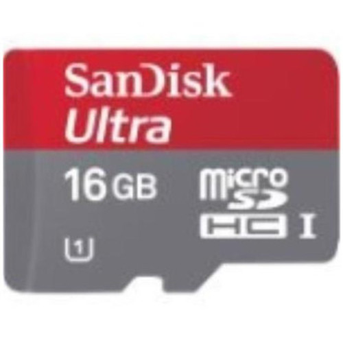 Sandisk Ultra 16Gb Class 10 Microsdhc Uhs-I Flash Memory Card compatible with cameras and smartphones
