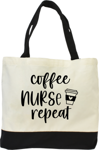 ND "Coffee Scrubs Repeat" Tote Bag"-92286 ND "Coffee Scrubs Repeat" Tote Bag"-92286
