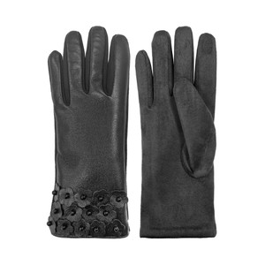 65221  -  LADIES FAUX LEATHER FLOWERS TOUCH GLOVE 65221  -  LADIES FAUX LEATHER FLOWERS TOUCH GLOVE