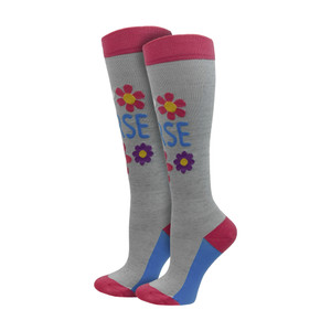 Grey Floral Fashion Compression Sock - 92327