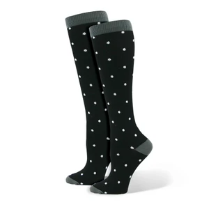 Polka dots graduated compression socks. Wide Calf.