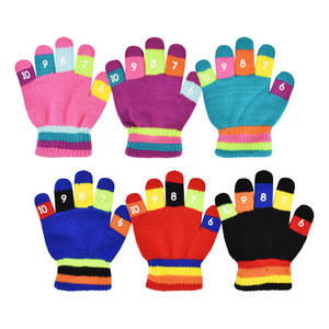 Toddler Numbers Stretch Gloves.  Assorted Toddler Numbers Stretch Gloves.  Assorted