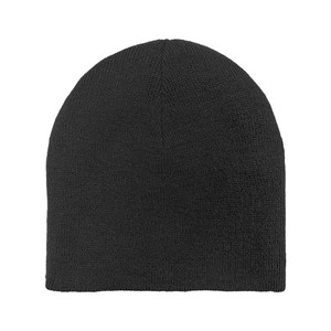 Men's Black Beanie, 100% acrylic knit, double layer Men's Black Beanie, 100% acrylic knit, double layer