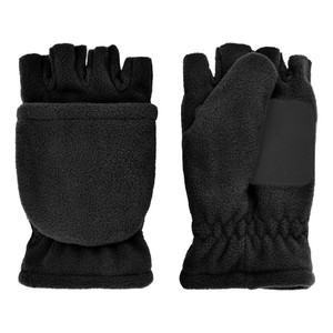 Women's Microfleece Poptop Glove Mitten, microfleece lining, pu nubuck palm patch. Sizes: M & L. Black Women's Microfleece Poptop Glove Mitten, microfleece lining, pu nubuck palm patch. Sizes: M & L. Black