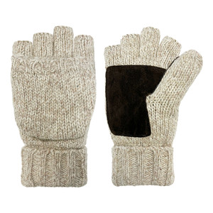 Men's Raggwool Poptop Glove-Mitten, faux suede palm patch, & rib knit cuff. Sizes: S/M & L/XL. Wheat color. Men's Raggwool Poptop Glove-Mitten, faux suede palm patch, & rib knit cuff. Sizes: S/M & L/XL. Wheat color.
