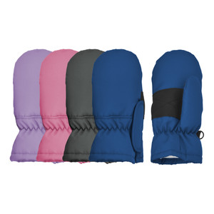 Taslon Easy Access Ski Mitten, side entry hook & loop, 3M Thinsulate, grip palm patch. Size 2-4. Assorted colors. Taslon Easy Access Ski Mitten, side entry hook & loop, 3M Thinsulate, grip palm patch. Size 2-4. Assorted colors.