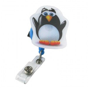 "Pop Outs" Badge Holder - Penguin, front view "Pop Outs" Badge Holder - Penguin, front view