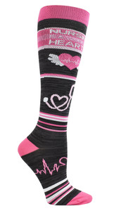 Nursing is a Work of Heart  Fashion Compression Sock-XL - 92009 Nursing is a Work of Heart  Fashion Compression Sock-XL - 92009