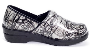 Brandy Professional Clog - Silver  Scribble Brandy Professional Clog - Silver  Scribble