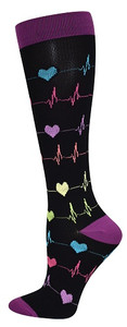 Premium Heart EKG  Fashion  XL Compression Sock- 94780 Premium Heart EKG  Fashion  XL Compression Sock- 94780