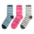 Women's cozy slipper socks with snowflake patterns.