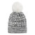 Women's marled knit Beanie with plush lining & faux fur pom. One Size Fits Most. White Women's marled knit Beanie with plush lining & faux fur pom. One Size Fits Most. White