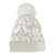 Women's Quilted Puffer Cuff Hat with sherpa fleece lining and oversized pom. One Size Fits Most. White Women's Quilted Puffer Cuff Hat with sherpa fleece lining and oversized pom. One Size Fits Most. White
