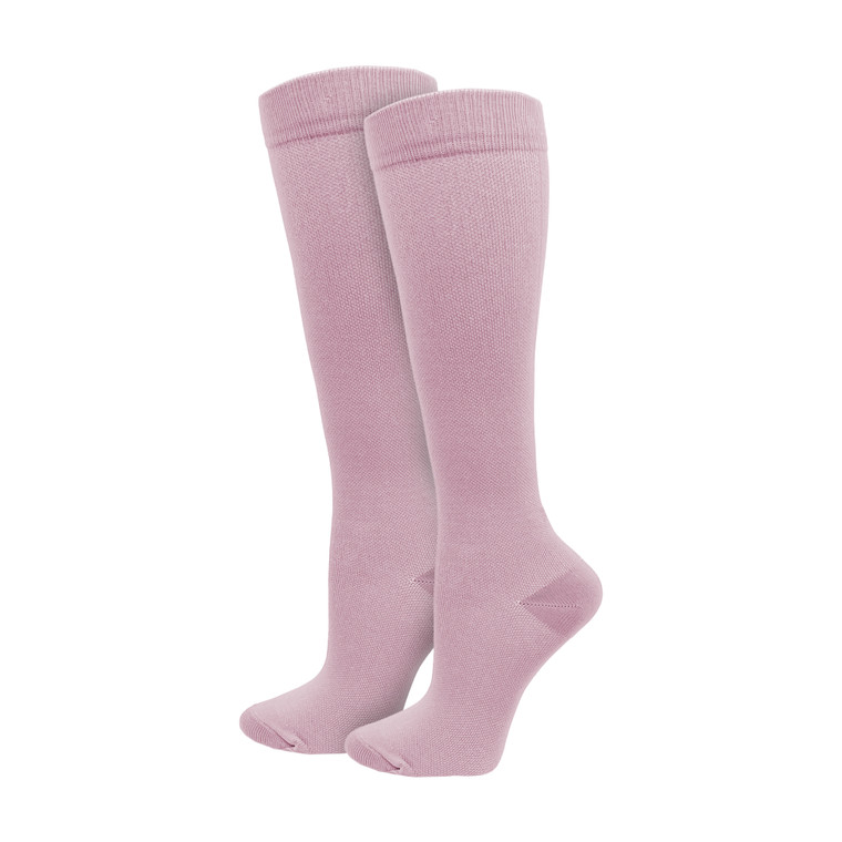 Solid Pink Knee High Compression Sock, 10-14 mmHg Gradient Compression