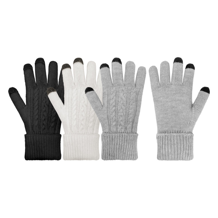 Women's Cable touchscreen glove.  One Size Fits Most. Assorted colors. Women's Cable touchscreen glove.  One Size Fits Most. Assorted colors.