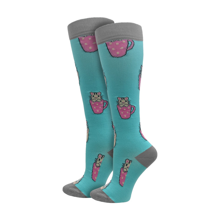 Teacup Cats Fashion Compression Knee Highs 92341