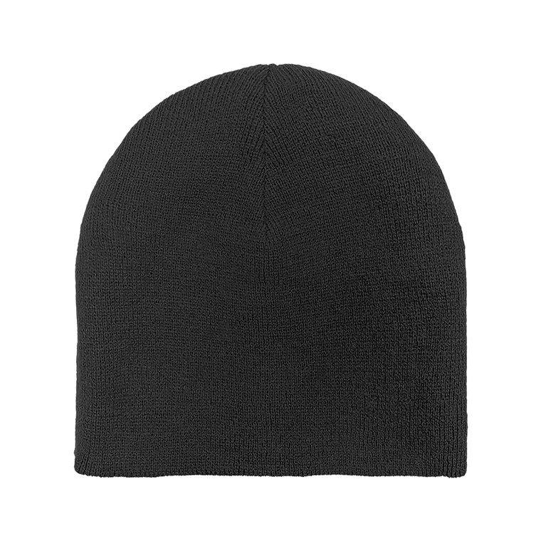 Men's Black Beanie, 100% acrylic knit, double layer Men's Black Beanie, 100% acrylic knit, double layer