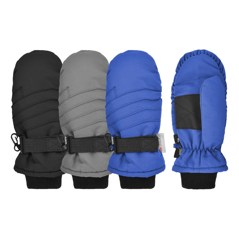 Boy's Tusser Ski Mitten, 3M Thinsulate™ insulation, waterproof, grip palm patch, knit cuff, & wrist strap. Size 4-7.  Assorted. Boy's Tusser Ski Mitten, 3M Thinsulate™ insulation, waterproof, grip palm patch, knit cuff, & wrist strap. Size 4-7.  Assorted.