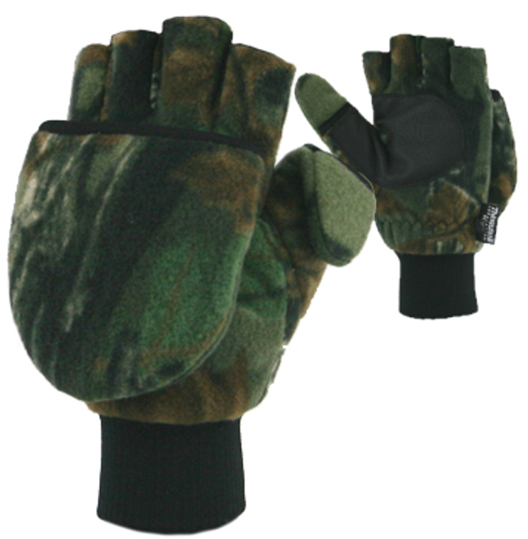 Camo microfleece pop top glove. Camo microfleece pop top glove.