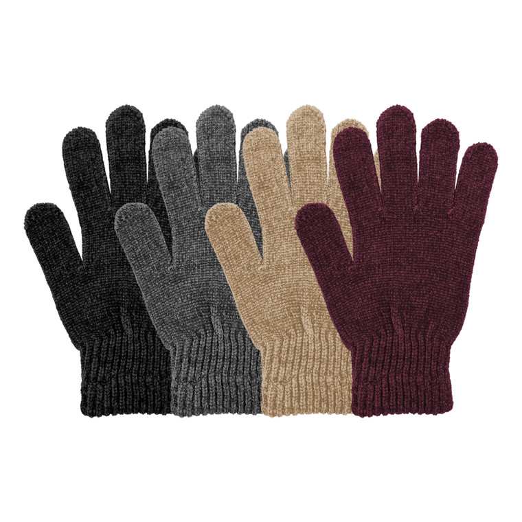 Chenille Stretch Glove.  One Size Stretch.  Assorted colors. Chenille Stretch Glove.  One Size Stretch.  Assorted colors.