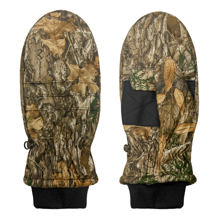 Men's Realtree Edge Pop-Top Glove-Mitten, 3M Thinsulate™ insulation, grip palm patch, trigger finger & thumb, full glove lining, & knit cuff. Sizes: Med, Lg, & XL. Men's Realtree Edge Pop-Top Glove-Mitten, 3M Thinsulate™ insulation, grip palm patch, trigger finger & thumb, full glove lining, & knit cuff. Sizes: Med, Lg, & XL.