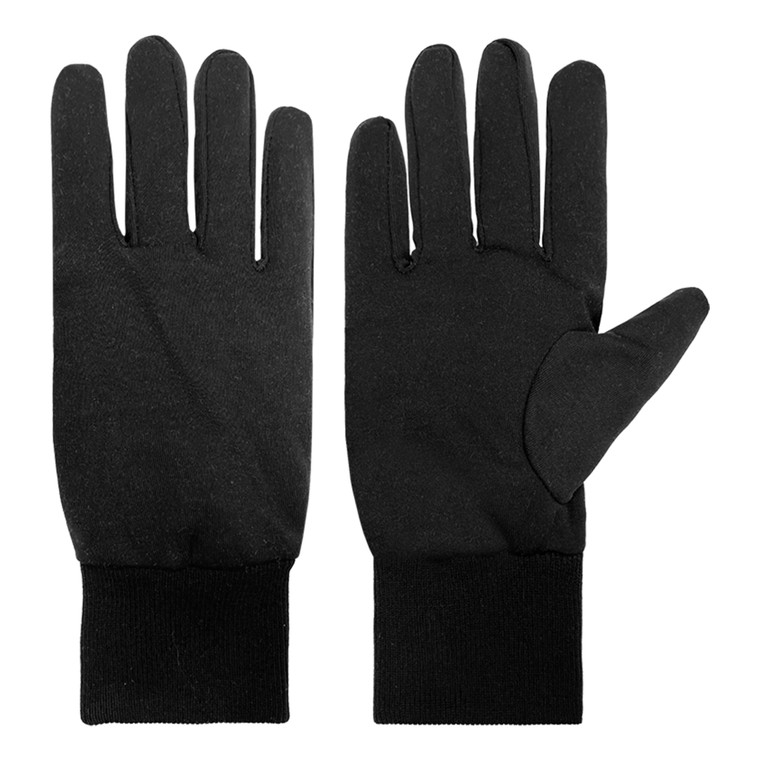 Men's Polyester Glove liner, knit cuff. Sizes: S/M & L/XL. Black. Men's Polyester Glove liner, knit cuff. Sizes: S/M & L/XL. Black.