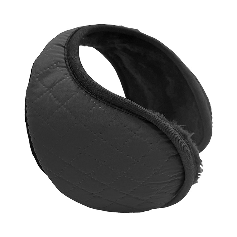 Women's wrap around back earmuff with full furry fleece lining. One Size Fits Most. Black. Women's wrap around back earmuff with full furry fleece lining. One Size Fits Most. Black.