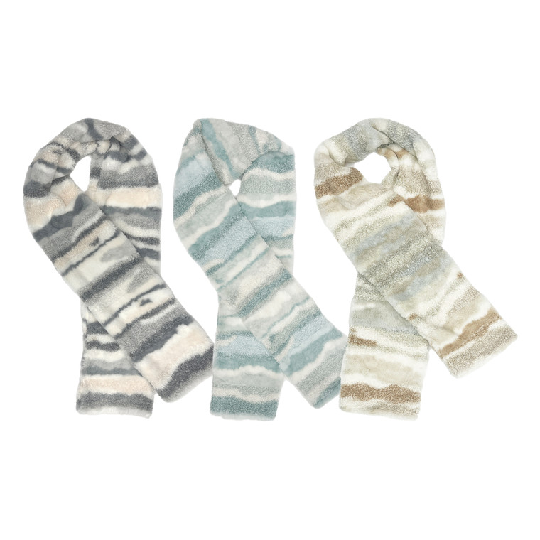 Women's Marbled sherpa & faux fur scarf.  One Size. Assorted colors. Women's Marbled sherpa & faux fur scarf.  One Size. Assorted colors.