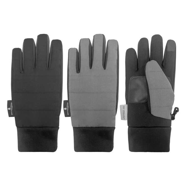 Men's Quilted Taslon Sport Glove, 3M Thinsulate, waterproof, grip palm patch, microfleece lining, Med, Lg, & XL.  Assorted colors. Men's Quilted Taslon Sport Glove, 3M Thinsulate, waterproof, grip palm patch, microfleece lining, Med, Lg, & XL.  Assorted colors.