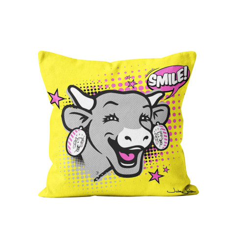 DBJ HOME Coussin La vache qui rit - star - yellow