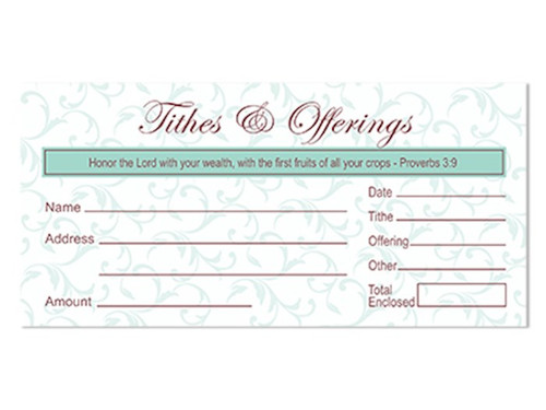 Offering Envelope-Tithes & Offerings (Proverbs 3:9) (Pack Of 100) by Swanson