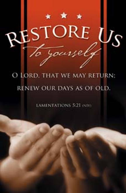 Restore Us To Yourself Bulletins. Pkg./100. Save 50%.