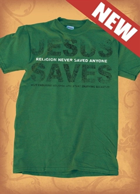 Red Letter 9 Jesus Saves T-Shirt. Adult Medium. Save 75%.