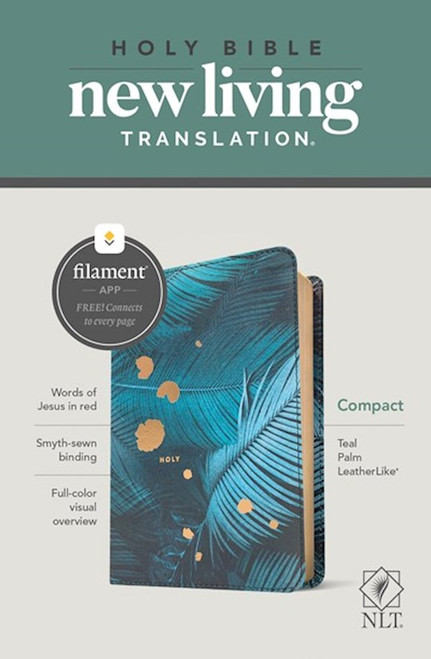 NLT Compact Bible/Filament Enabled Edition-Teal Palm LeatherLike by Tyndale House