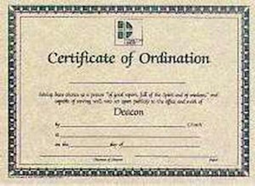 Certificate-Ordination-Deacon (Parchment) (8-1/2" x 11) (Pack Of 6) by Broadman & Holman
