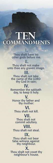 Bookmark-Ten Commandments/Mt Sinai (Exodus 20:3-17 KJV) (Pack Of 25) by Broadman & Holman