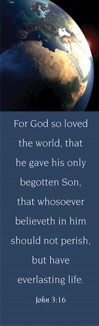 Bookmark-For God So Loved The World (John 3:16 KJV)-Globe (Pack Of 25) by Broadman & Holman