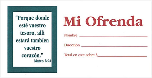 Span-Offering Envelope-Offering (Pack Of 100) (Mi Ofrenda) by B&H Espa±ol